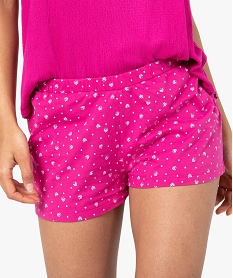 short de pyjama femme imprime avec ceinture elastique imprime pyjamas ensembles vestesI451101_2