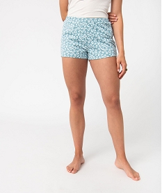 GEMO Short de pyjama femme imprimé avec ceinture élastique Multicolore