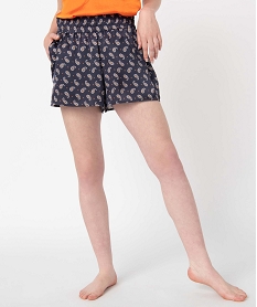 bas de pyjama femme forme short a motifs fleuris imprime bas de pyjamaI451401_1