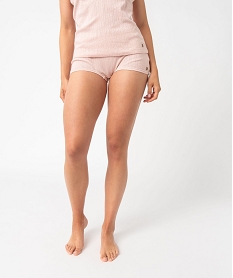 GEMO Short de pyjama femme en maille pointelle - LuluCastagnette Rose