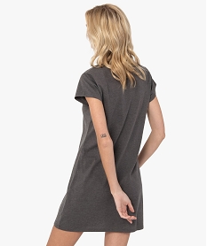chemise de nuit imprimee a manches courtes femme gris nuisettes chemises de nuitI452501_3
