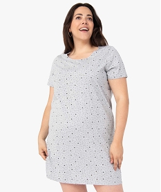 GEMO Chemise de nuit à manches courtes avec motifs femme grande taille orange standard