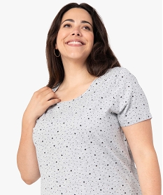 chemise de nuit a manches courtes avec motifs femme grande taille imprime nuisettes chemises de nuitI452701_2