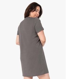 chemise de nuit a manches courtes avec motifs femme grande taille grisI452801_3