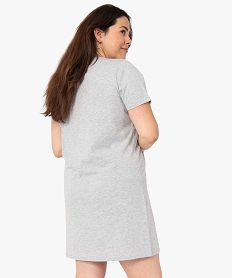 chemise de nuit a manches courtes avec motifs femme grande taille grisI452901_3