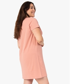 chemise de nuit a manches courtes avec motifs femme grande taille roseI453101_3