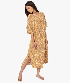 GEMO Chemise de nuit femme imprimée à manches courtes kaki fonce