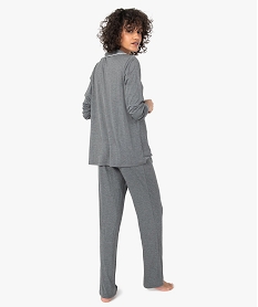 pyjama deux pieces femme   chemise et pantalon gris pyjamas ensembles vestesI454001_3