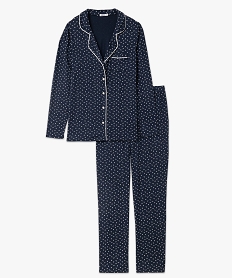 pyjama deux pieces femme   chemise et pantalon bleuI454101_4
