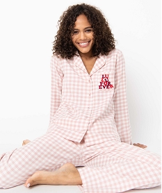 pyjama femme a carreaux - lulucastagnette imprime pyjamas ensembles vestesI454301_1