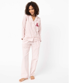 pyjama femme a carreaux - lulucastagnette imprime pyjamas ensembles vestesI454301_2