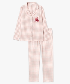 pyjama femme a carreaux - lulucastagnette imprime pyjamas ensembles vestesI454301_4