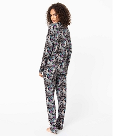 pyjama deux pieces femme   chemise et pantalon imprime pyjamas ensembles vestesI454401_3