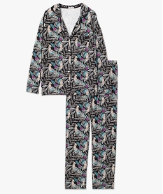 pyjama deux pieces femme   chemise et pantalon imprimeI454401_4