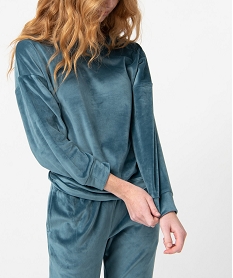 pyjama femme en velours extensible bleu pyjamas ensembles vestesI454801_2