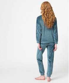 pyjama femme en velours extensible bleuI454801_3