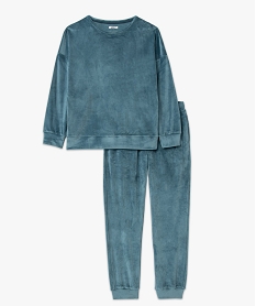 pyjama femme en velours extensible bleuI454801_4