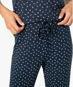 pantalon de pyjama femme en maille fine avec bas resserre bleuI455401_2