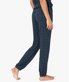 pantalon de pyjama femme en maille fine avec bas resserre bleuI455401_3