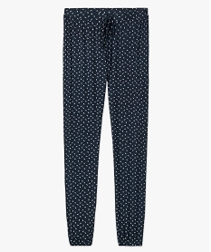 pantalon de pyjama femme en maille fine avec bas resserre bleuI455401_4