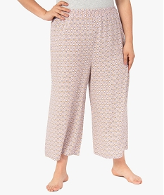 GEMO Pantalon de pyjama femme imprimé Beige