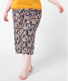 GEMO Pantalon de pyjama femme imprimé orange vif
