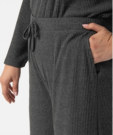 pantalon d’interieur femme grande taille en maille cotelee grisI456201_2