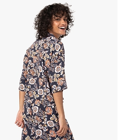 haut de pyjama femme forme chemise a motifs fleuris multicoloreI456601_3