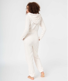 combinaison pyjama femme en maille peluche avec capuche blancI457701_3