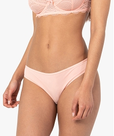 GEMO Tanga sans coutures en microfibre et dentelle femme (lot de 2) Orange