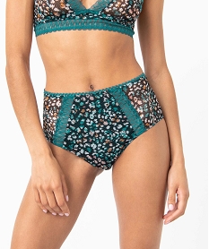 GEMO Culotte femme en dentelle imprimée blanc chine