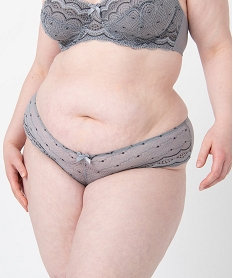GEMO Shorty en dentelle et tulle femme grande taille gris standard