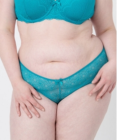 GEMO Shorty en dentelle et tulle femme grande taille kaki chine