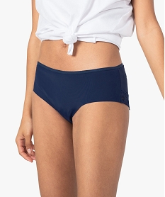 GEMO Shorty femme en microfibre et dentelle (lot de 2) Bleu