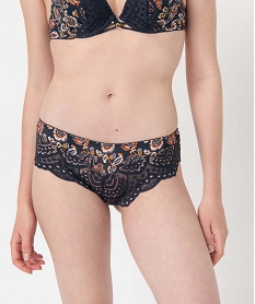 GEMO Shorty femme en microfibre et dentelle bleu vif