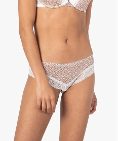 shorty femme a motifs fleuris avec finitions dentelle imprimeI462401_1