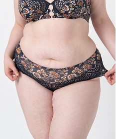 GEMO Shorty femme grande taille à motifs fleuris bleu vif