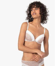 soutien-gorge corbeille a armatures avec finitions dentelle imprimeI464301_1