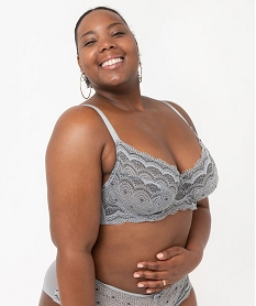 GEMO Soutien-gorge emboitant à armatures en dentelle grande taille Gris