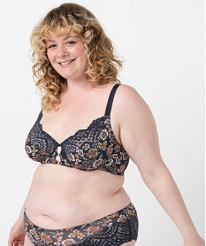 GEMO Soutien-gorge femme grande taille à motifs fleuris Imprimé