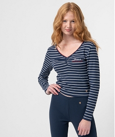 haut de pyjama femme - lulucastagnette bleu hauts de pyjamaI466501_1