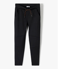 GEMO Pantalon de sport garçon coupe ajustée en maille intérieur polaire Noir