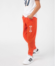 GEMO Pantalon de jogging garçon en molleton chaud Orange