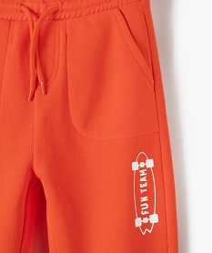 pantalon de jogging garcon en molleton chaud orange pantalonsI467701_3