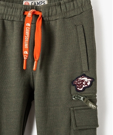 pantalon de jogging garcon avec poches a rabat - camps united vert pantalonsI468301_3