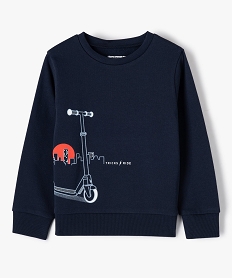 GEMO Sweat garçon en molleton doux à motif bleu standard