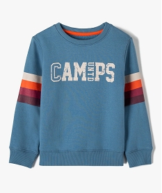 sweat garcon en molleton chaud a manches rayees - camps united bleuI470101_2