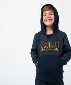 sweat garcon a capuche chine et brode - lulucastagnette bleuI470301_1