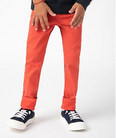 pantalon garcon uni coupe slim extensible orangeI473601_1