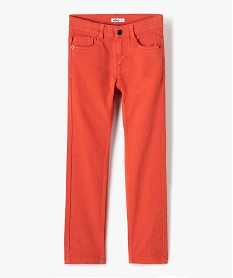 pantalon garcon uni coupe slim extensible orangeI473601_2